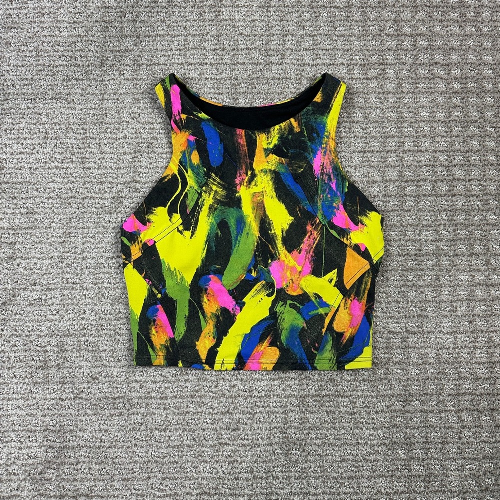 Lululemon Invigorate Training Tank Top 2 Electric Brushstroke Highlight Yellow